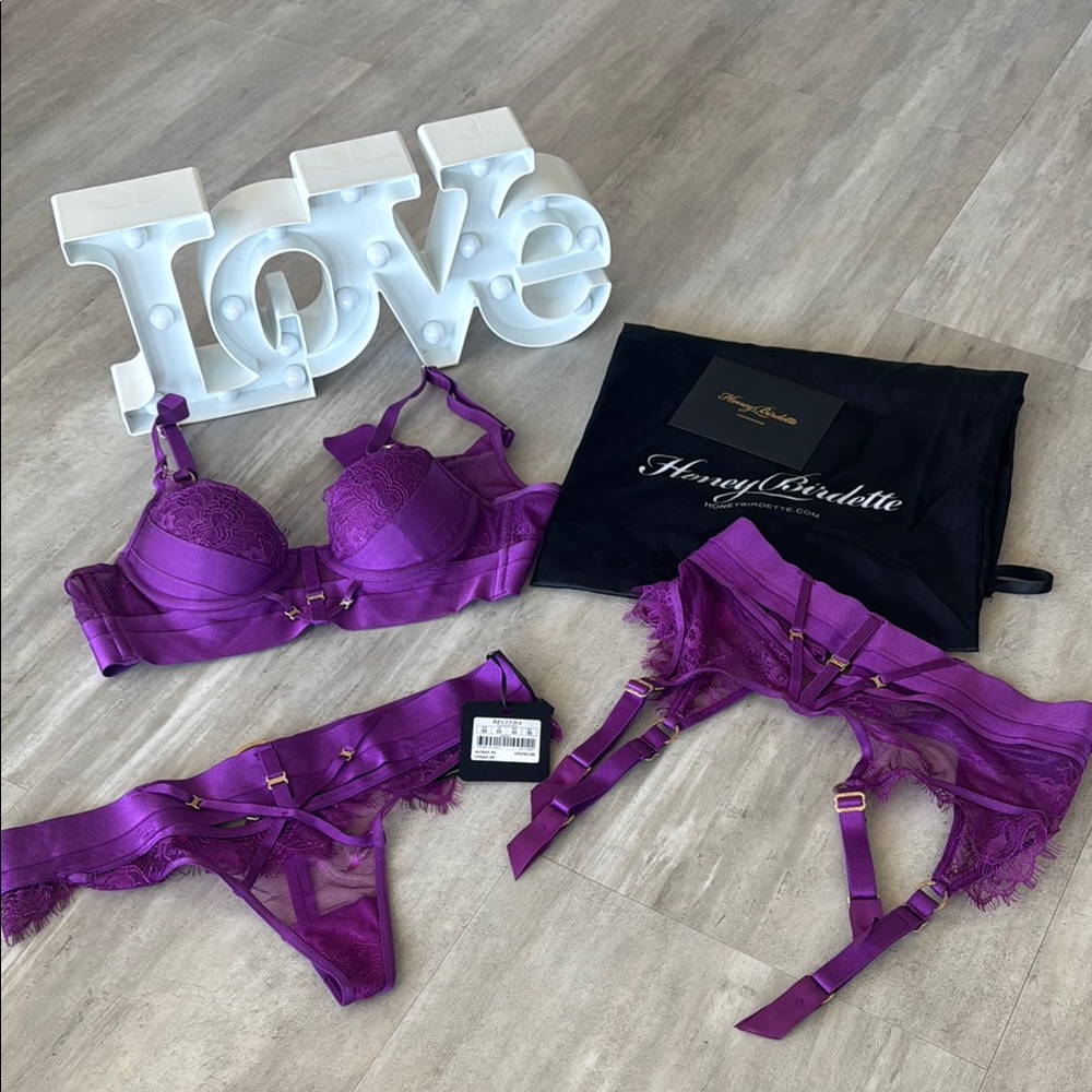 Honey Birdette Belinda Purple Push-Up Full Set